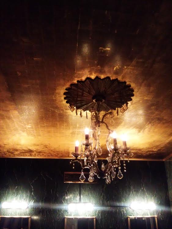 Original light fixture in former I. Magnin ladies room